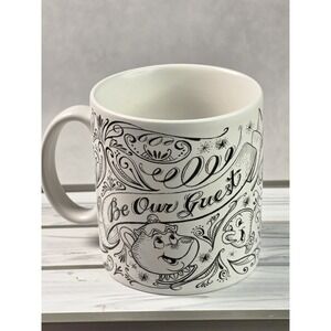 Disney Parks "Be Our Guest" Mug Beauty & the Beast Stoneware Matte White 18 oz